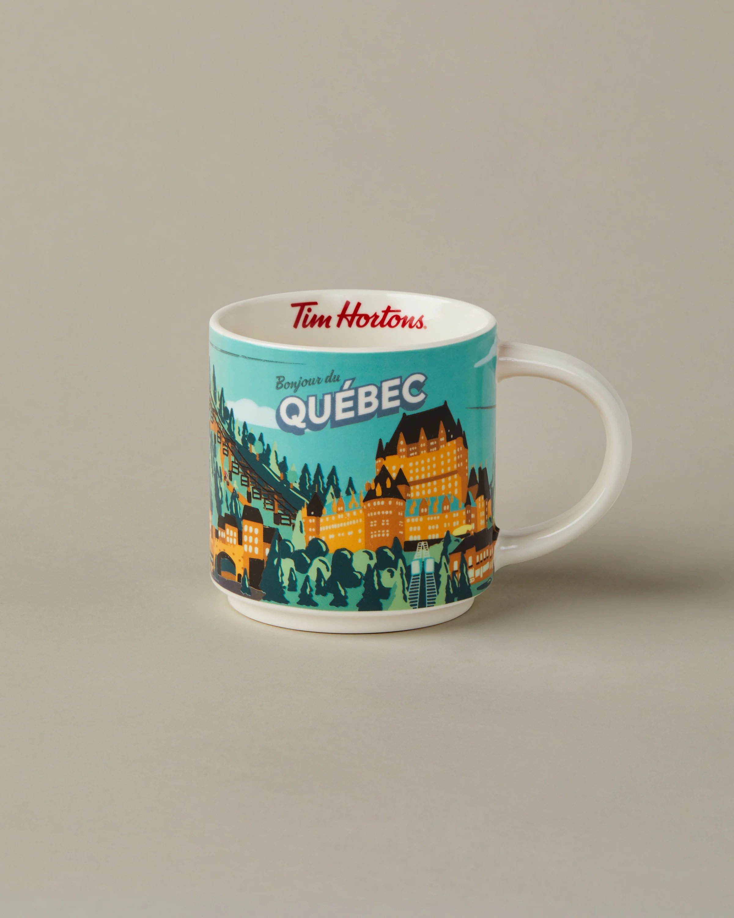 16oz Bonjour Ceramic Mug - Quebec City