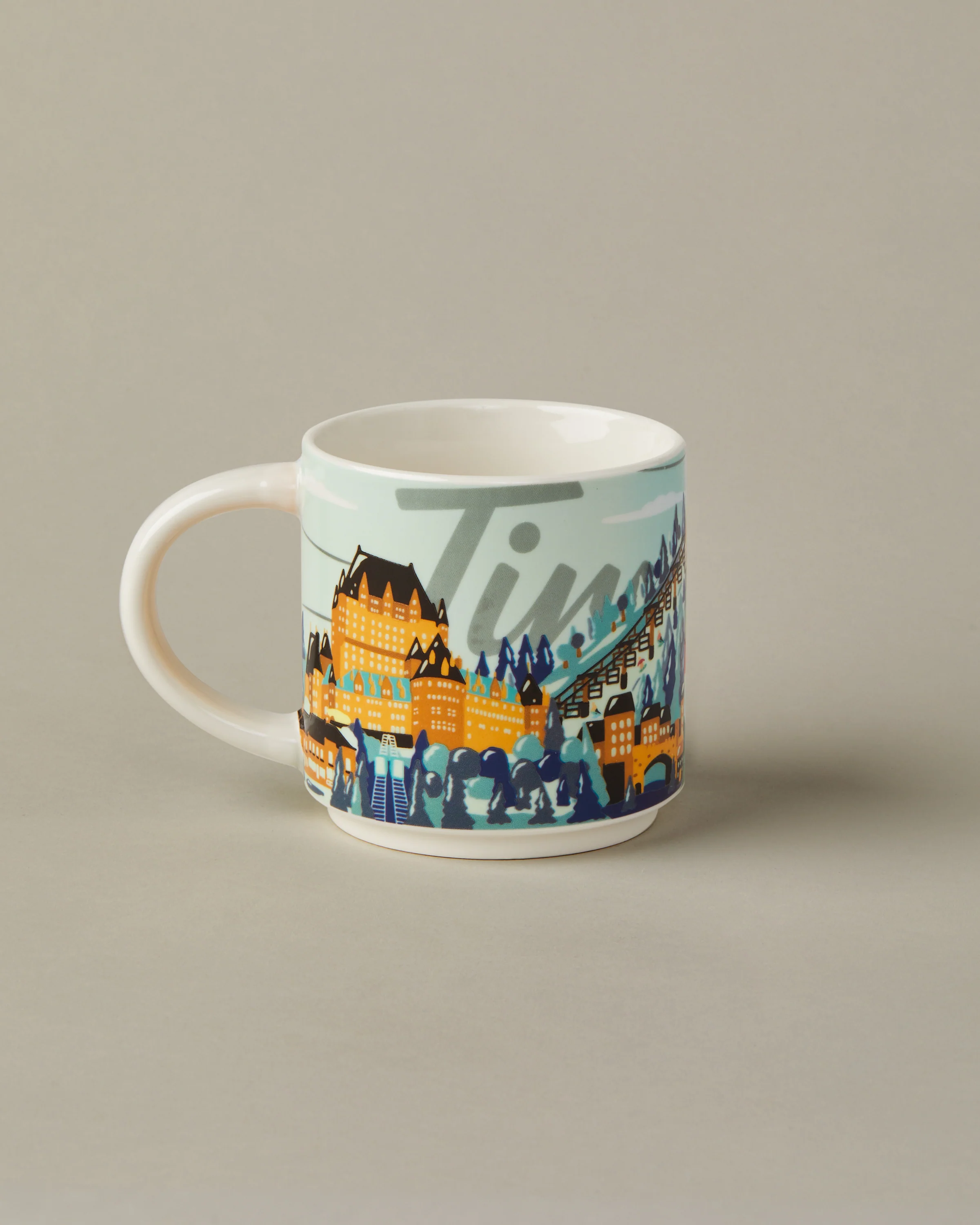 16oz Bonjour Ceramic Mug - Quebec City - Image 2