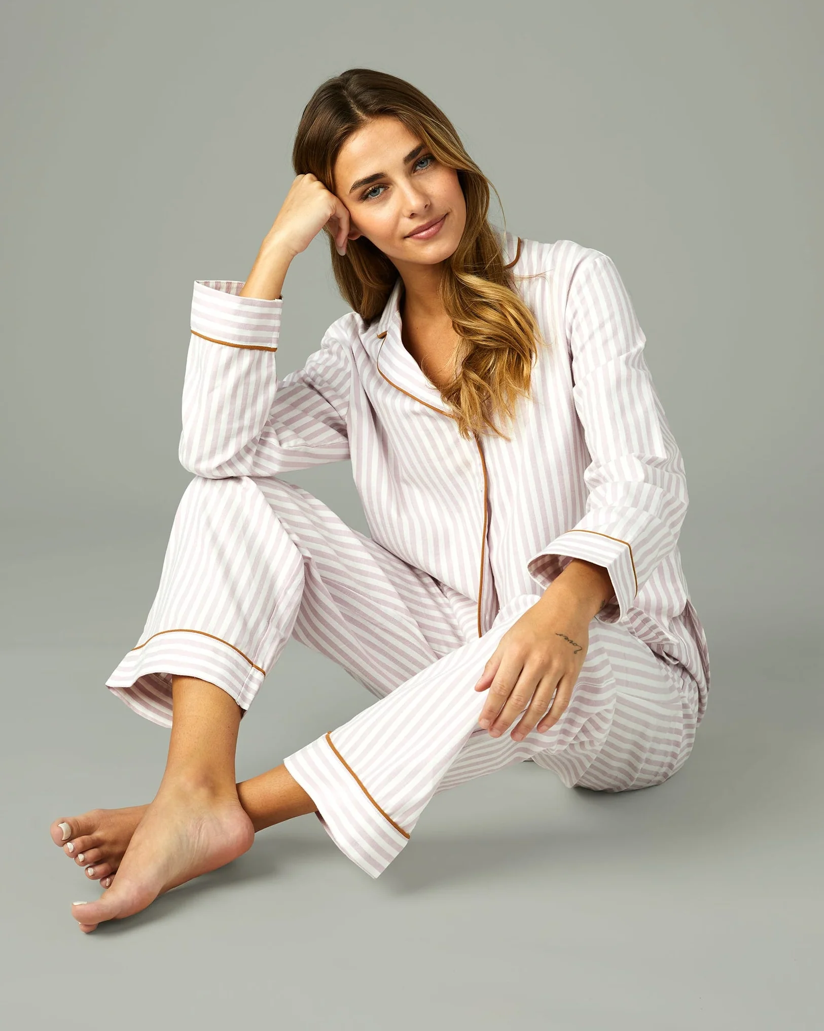 Pink Stripe Cotton Pajama Set