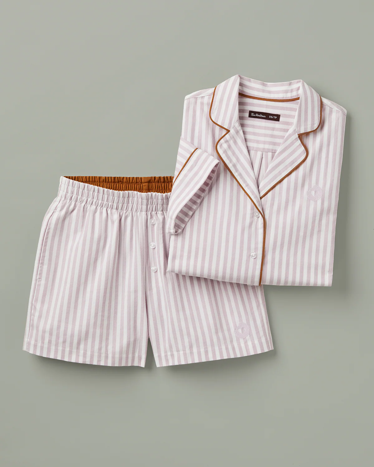 Pink Stripe Cotton Short Pajama Set - Image 2