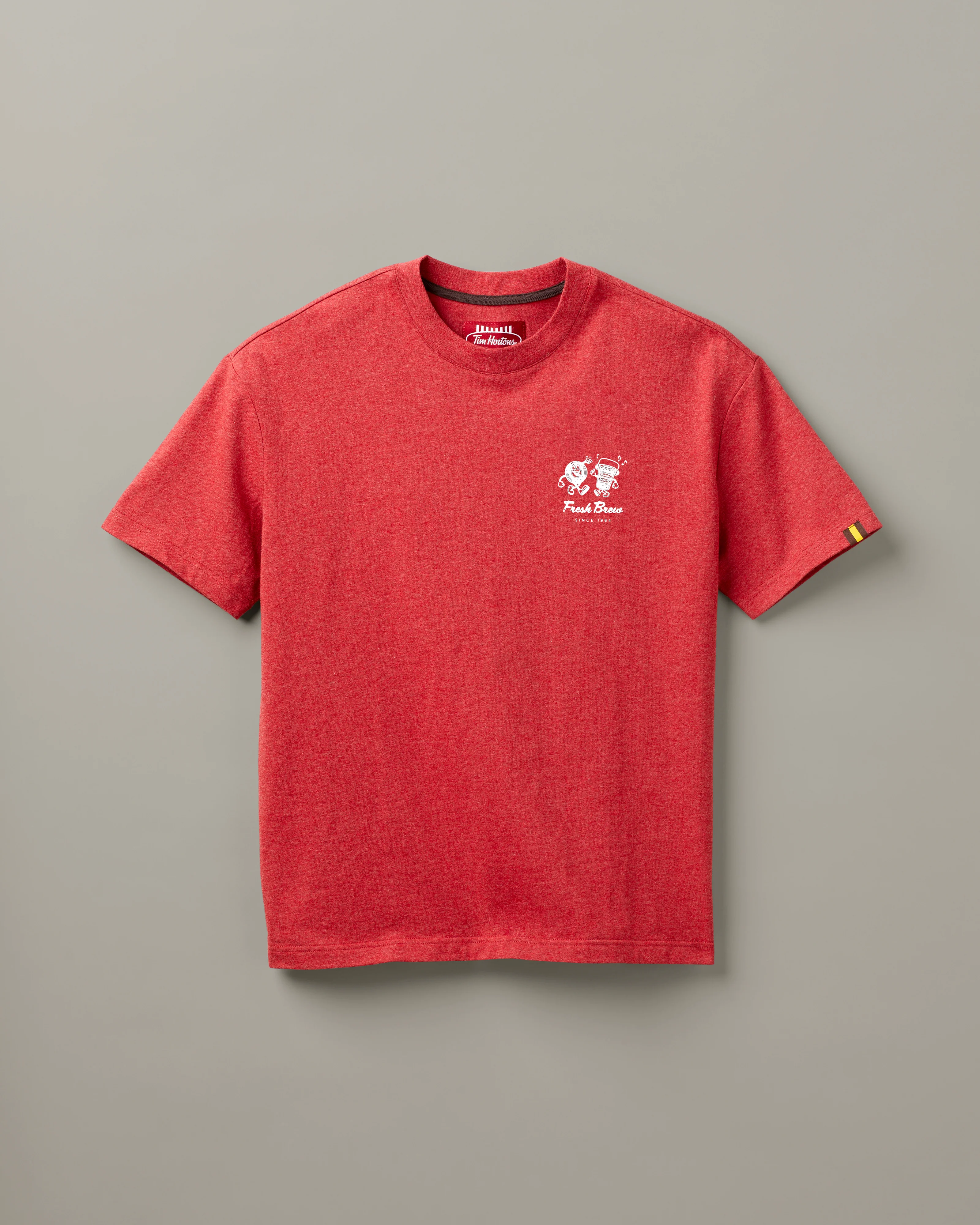 Retro Fresh Brew Unisex T-Shirt - Red Marl - Image 4