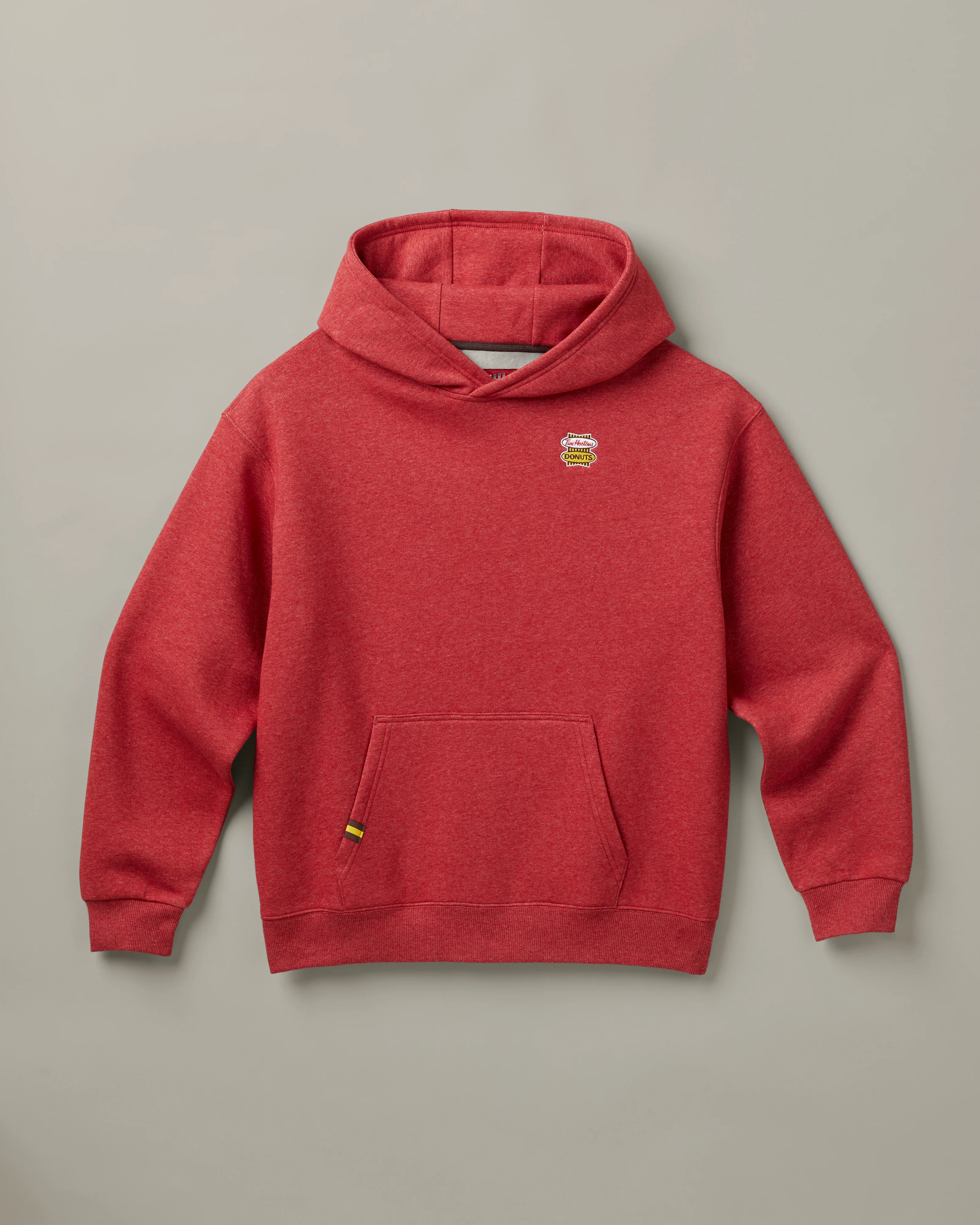 Retro Logo Unisex Hoodie - Red Marl - Image 6
