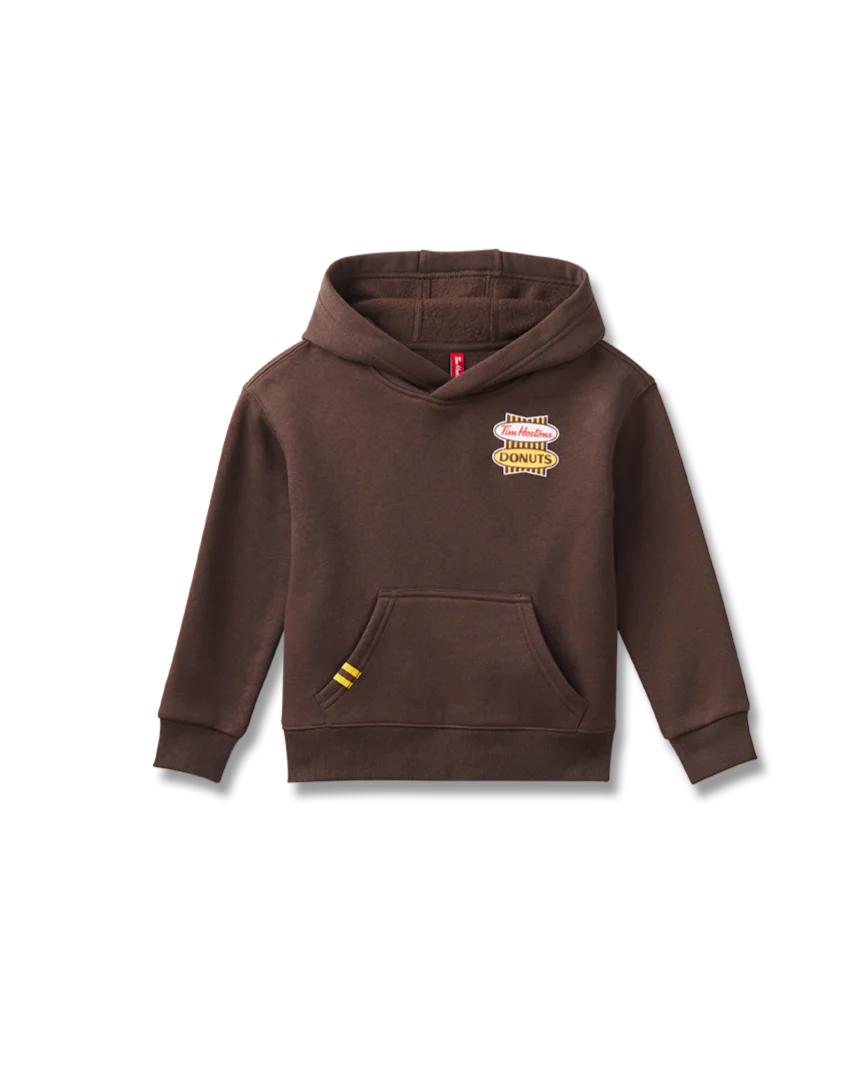 Retro Logo Unisex Kids Hoodie - Espresso - Image 3