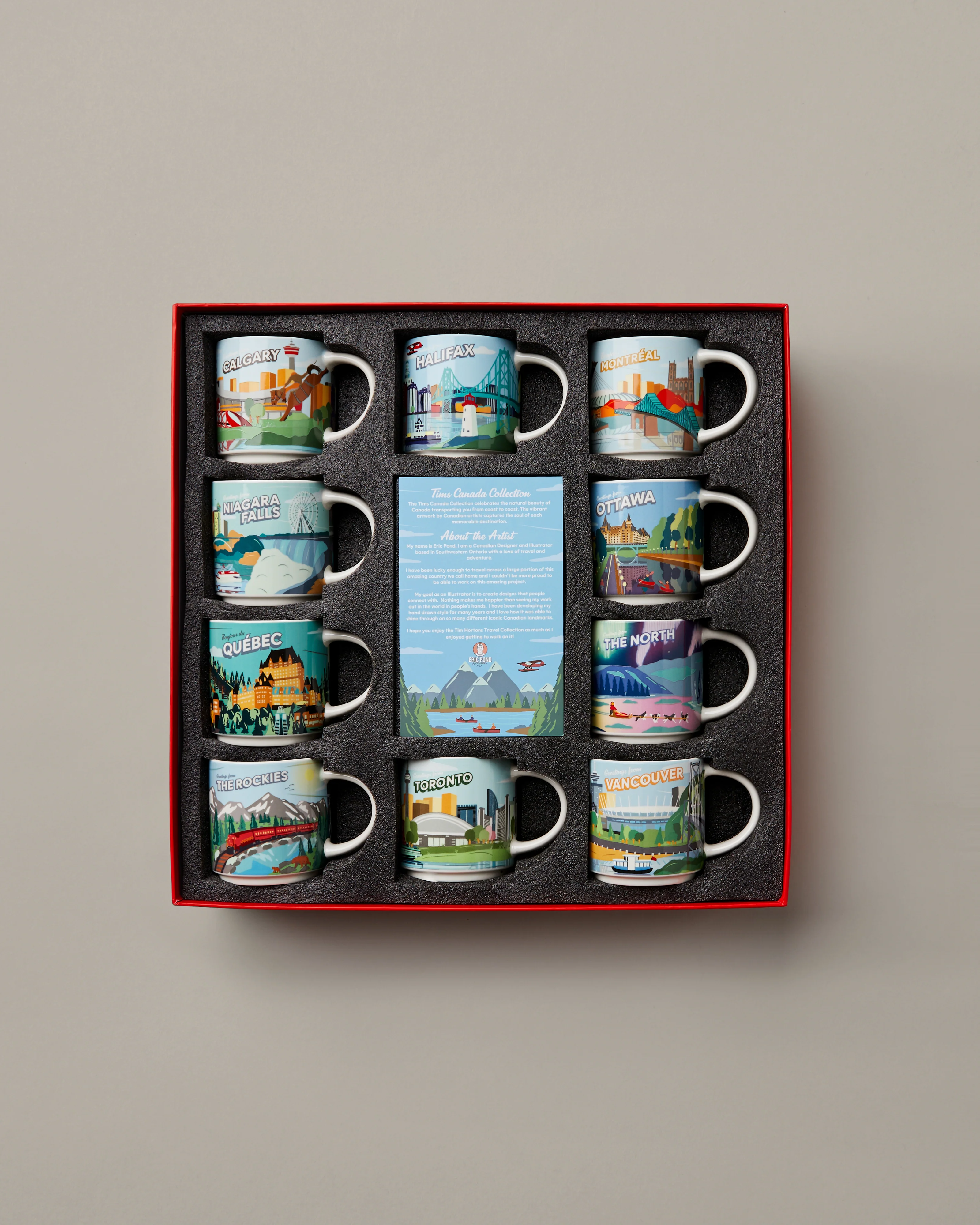Tims Canada Collection Set of 10 City Mugs