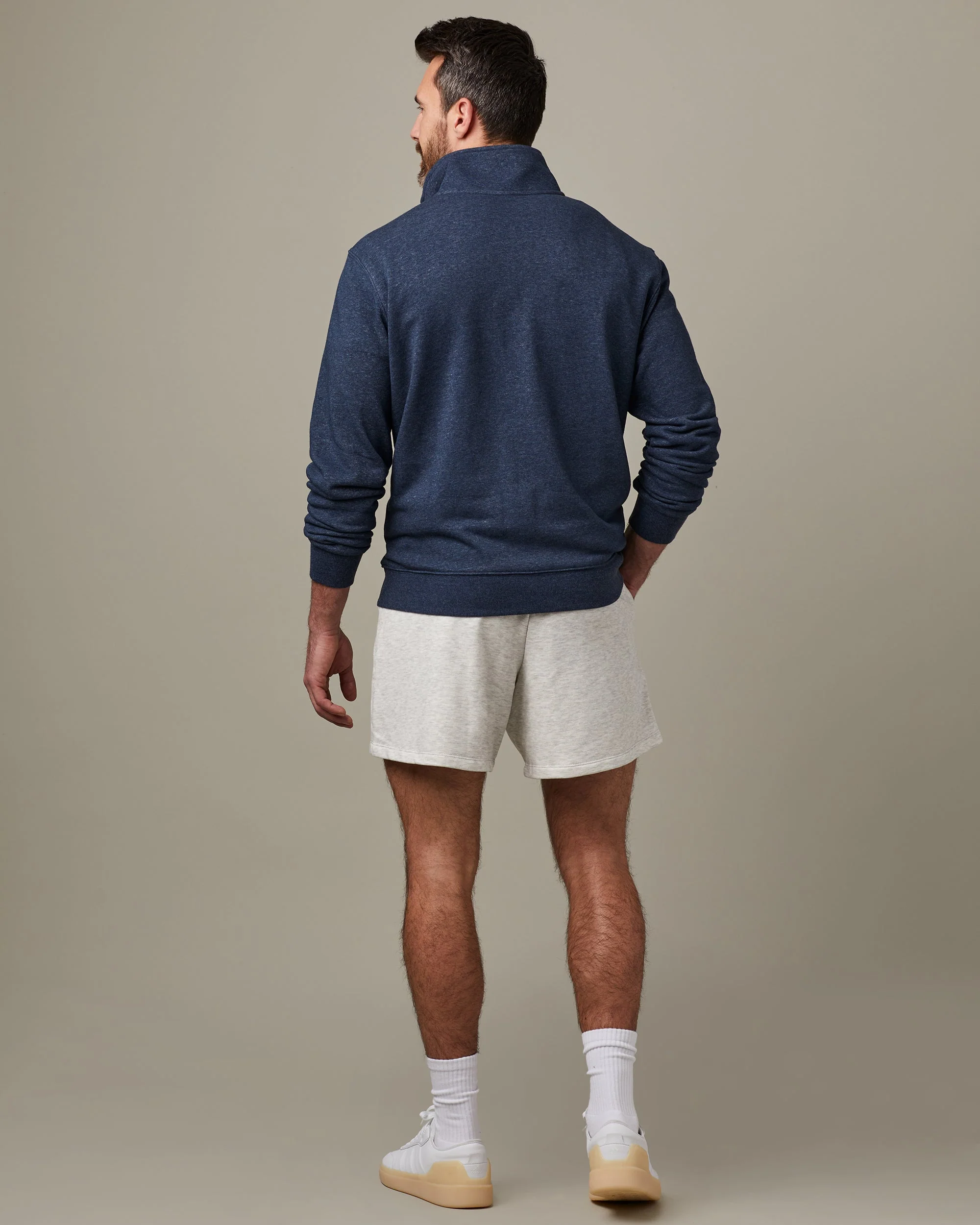 Tims Unisex French Terry Shorts - Cloud Marl 6" - Image 3